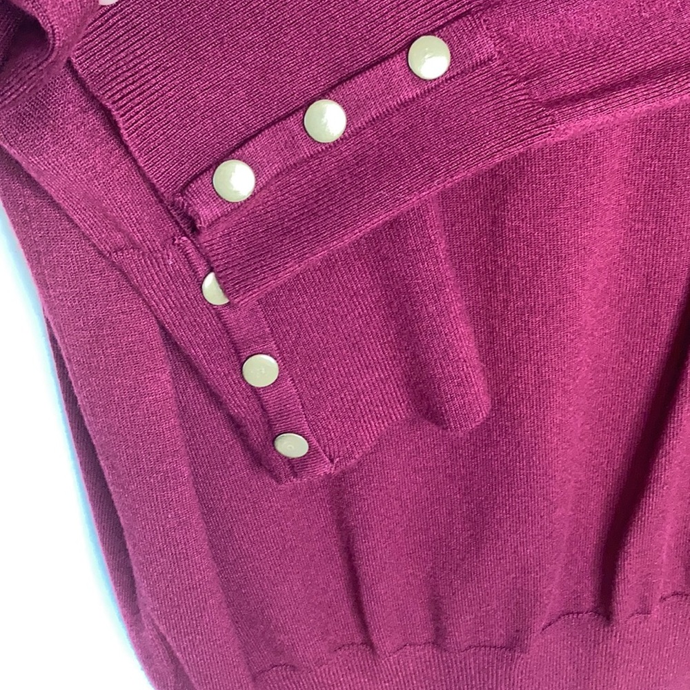 Cato Burgundy Knit Pullover V Neck XL - Picture 5 of 5